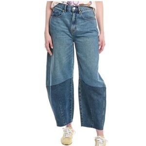 Blank Nyc jeans barrel color block NEW Backup Dancer Barrel Jean Blue denim